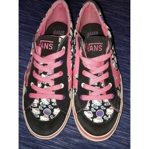 Hello Kitty Shoes Sz 3.5 HTF Vans Kids Tory Kitty Girls Lace Up Canvas Sneakers